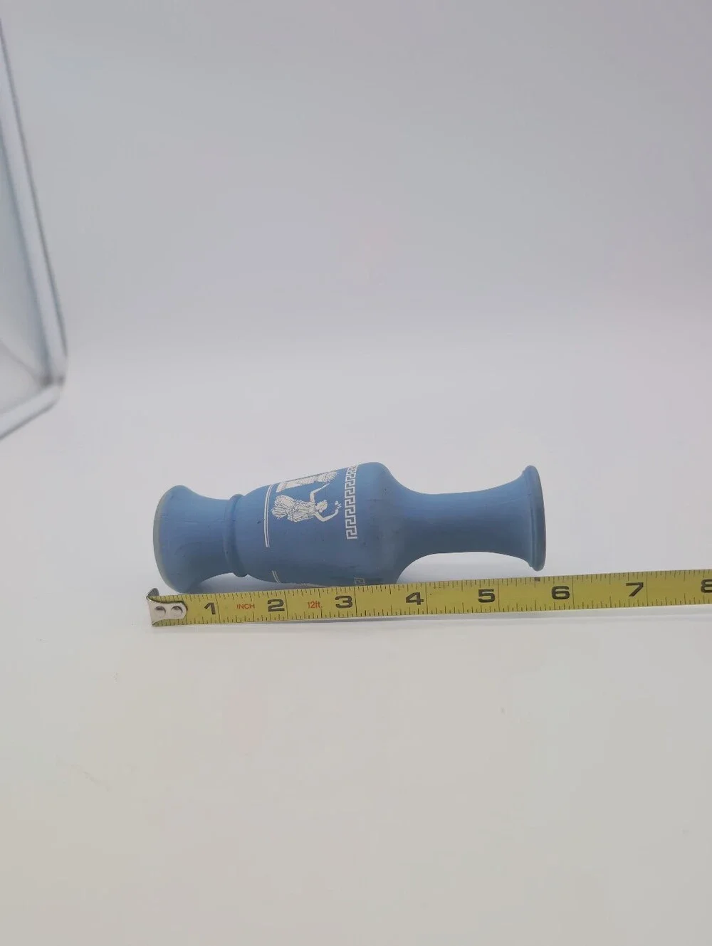 Vintage Jeannette Glass Hellenic Blue Grecian Bud Vase Satin Finish